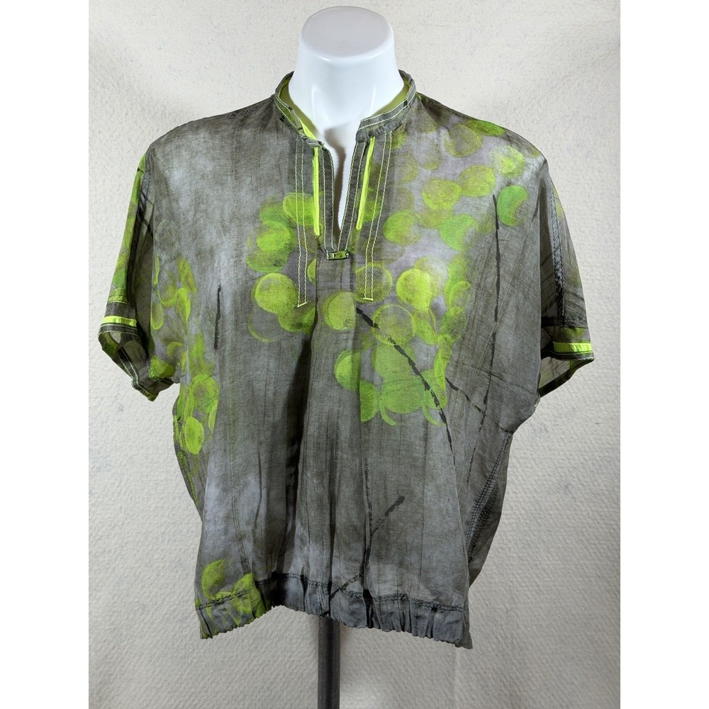 N2 Tunic Top Womens Medium Sheer Abstract Boho Festival Formal Chic Style